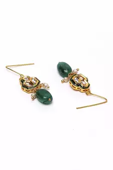 Green pearl earrings