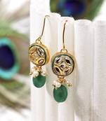 Green pearl earrings