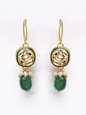 Green pearl earrings 2
