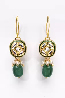 Green pearl earrings