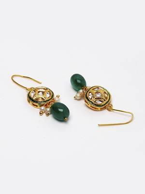 Green pearl earrings 3