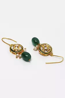 Green pearl earrings