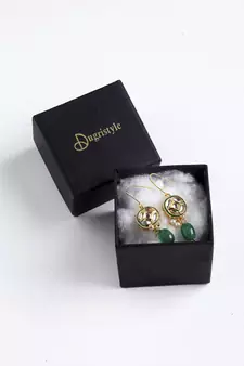 Green pearl earrings