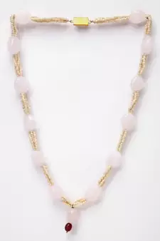 Pink pearl necklaces