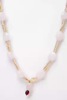 Pink pearl necklaces