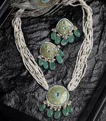 Green pearl necklace-sets