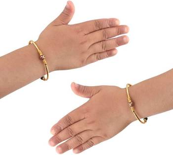 AkinosKIDS Multi Colored Beaded Nazariya Bangle set  for Newborn- Golden 1
