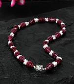 Pink pearl necklaces