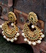Green pearl earrings