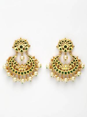 Green pearl earrings 3