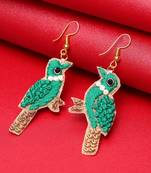 Green pearl earrings