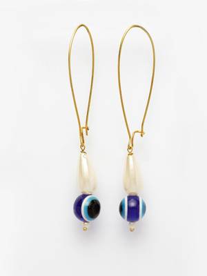 Blue pearl earrings 1