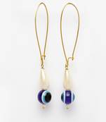Blue pearl earrings