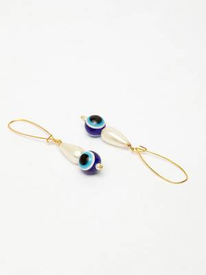 Blue pearl earrings 2