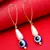 Blue pearl earrings