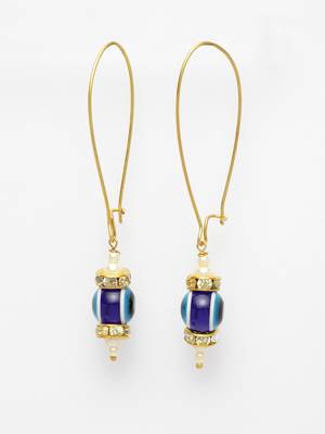 Blue pearl earrings 1