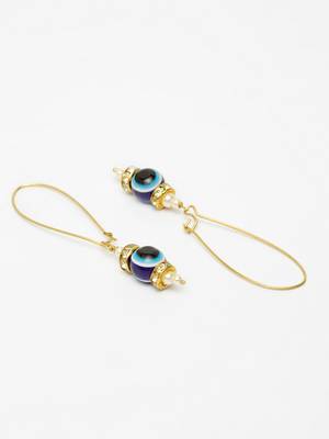 Blue pearl earrings 2