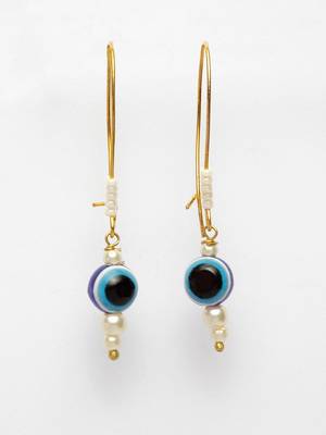 Blue pearl earrings 1