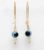 Blue pearl earrings