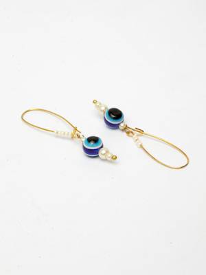 Blue pearl earrings 2