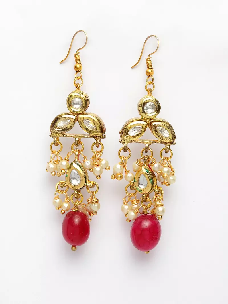 Red pearl earrings