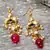 Red pearl earrings