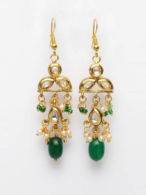 Green pearl earrings 1