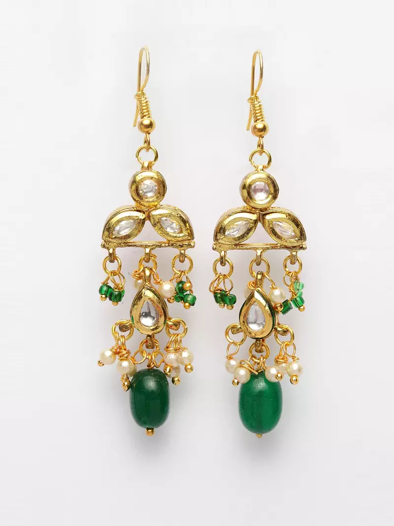 Green pearl earrings