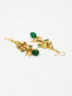 Green pearl earrings 2