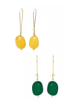 Multicolor amber combo-earrings