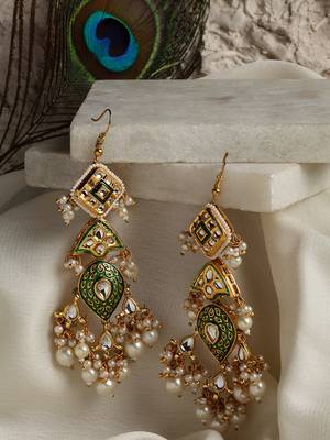 Green pearl earrings 1