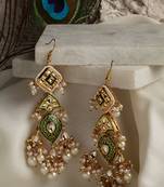 Green pearl earrings