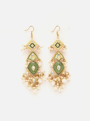 Green pearl earrings 2