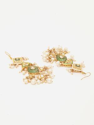 Green pearl earrings 3
