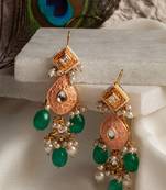 Peach pearl earrings