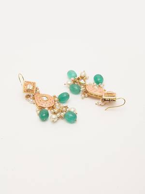 Peach pearl earrings 2