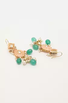 Peach pearl earrings