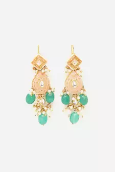 Peach pearl earrings