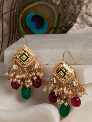 Green emerald   earrings 1