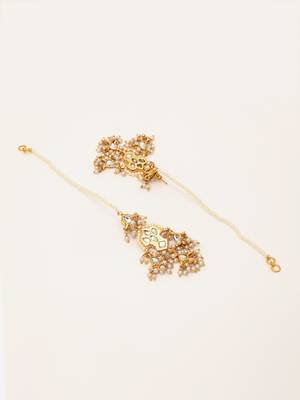 Gold pearl earrings 3
