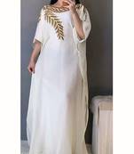 White Embroidered Kaftan for Women