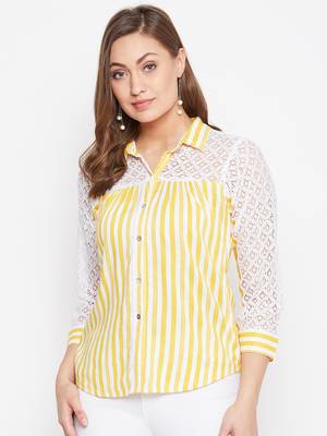 Yellow printed rayon party-tops 2