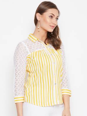 Yellow printed rayon party-tops 4