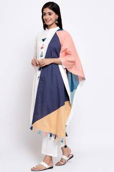 White self design cotton salwar