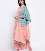 Peach plain cotton salwar