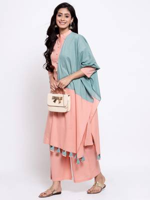 Peach plain cotton salwar 3