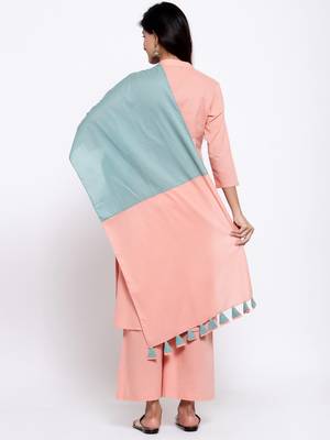 Peach plain cotton salwar 4