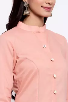 Peach plain cotton salwar