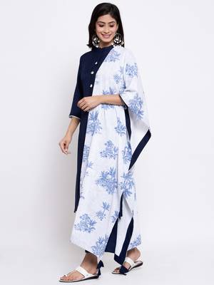 Blue plain cotton salwar 1
