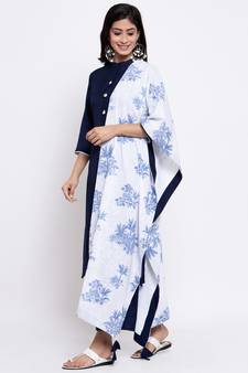 Blue plain cotton salwar